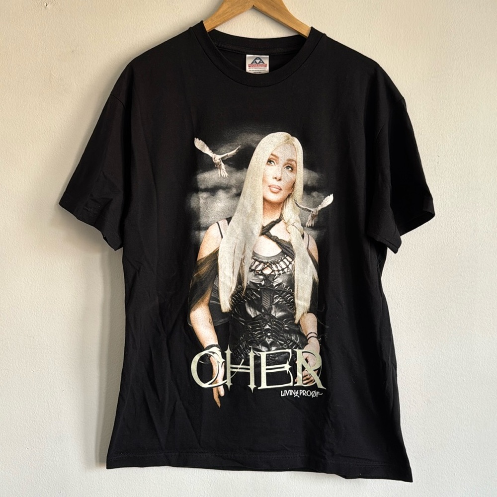 Vintage Cher Living Proof Tour T-Shirt / Large / 2002 / Alstyle